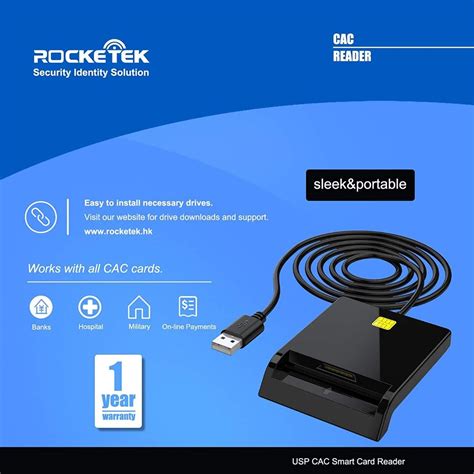 rocketek rt-scr1 dod military usb common access cac smart card|Rocketek CAC Smart Card Reader .